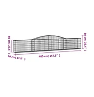 Arched Gabion Basket 157.5"x11.8"x23.6"/31.5" Galvanized Iron