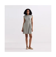 Short Dress With Smocking Side Detail