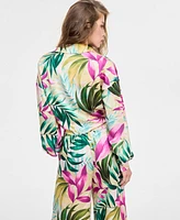 Guess Women's Tie-Front Printed Shirt