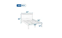 Platform Bed Frame with Headboard, Wood Slat Support, No Box Spring Needed