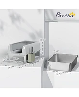 PawHut Stainless Steel Litter Box with High Sided for Anti-Urine Leakage