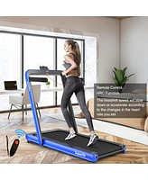 4.75HP 2 In 1 Folding Walking Pad Treadmill with Remote App Control