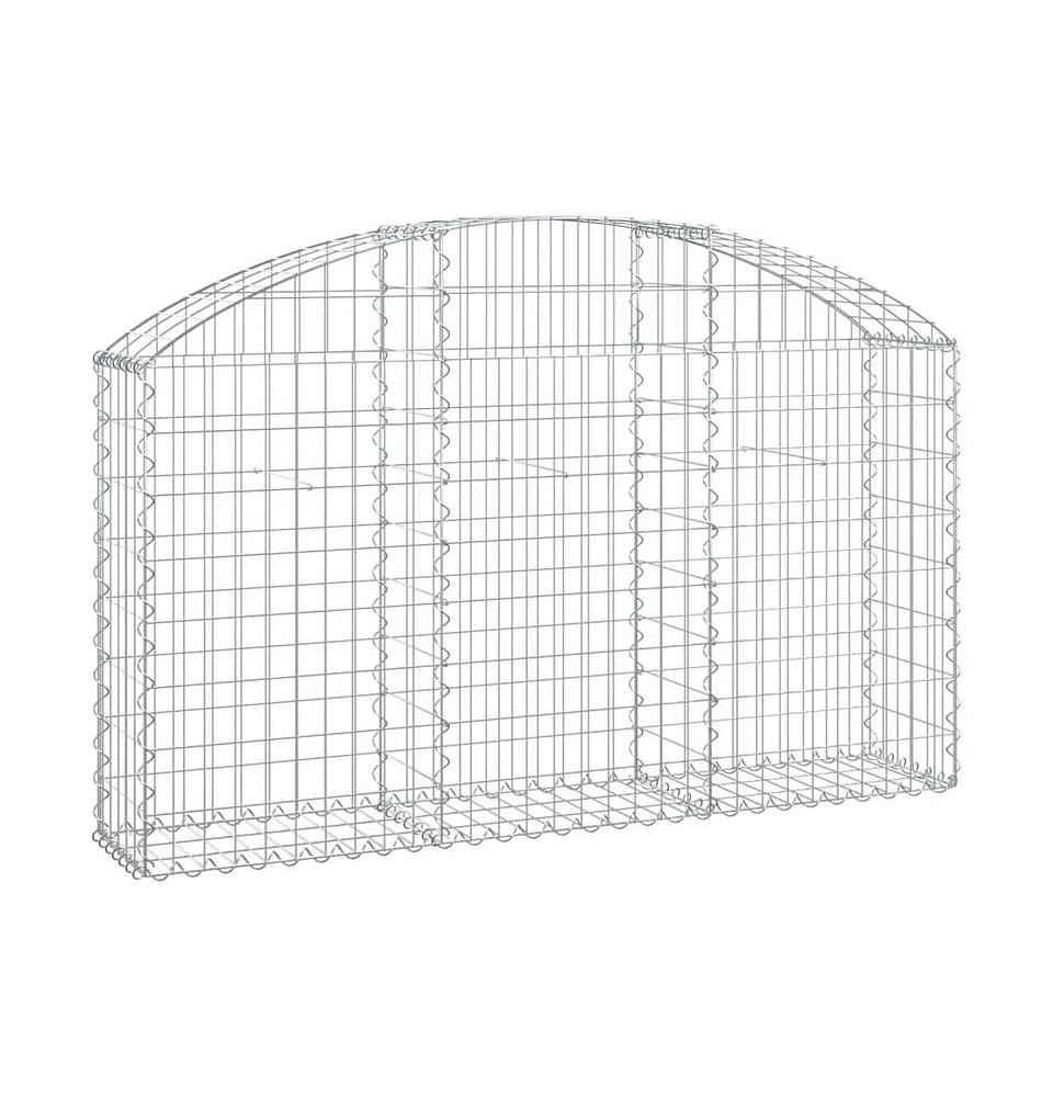 Arched Gabion Basket 59.1"x11.8"x31.5"/39.4" Galvanized Iron