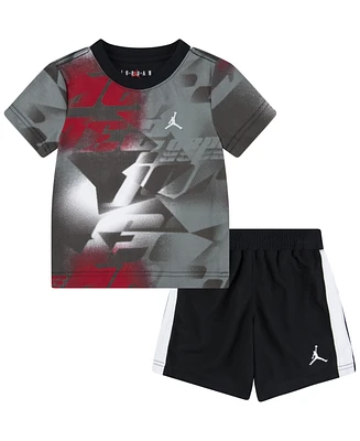 Jordan Little Boys 2-Piece Triple Team Printed T-Shirt and Shorts Set