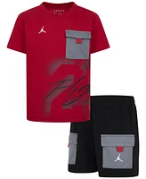 Jordan Little Boys 2-Piece 23 Flight Utility Shorts and T-Shirt Set