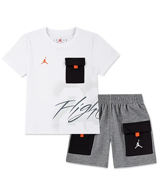 Jordan Little Boys 2-Piece 23 Flight Utility Shorts and T-Shirt Set