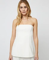 French Connection Women's Azra Twill Strapless Top