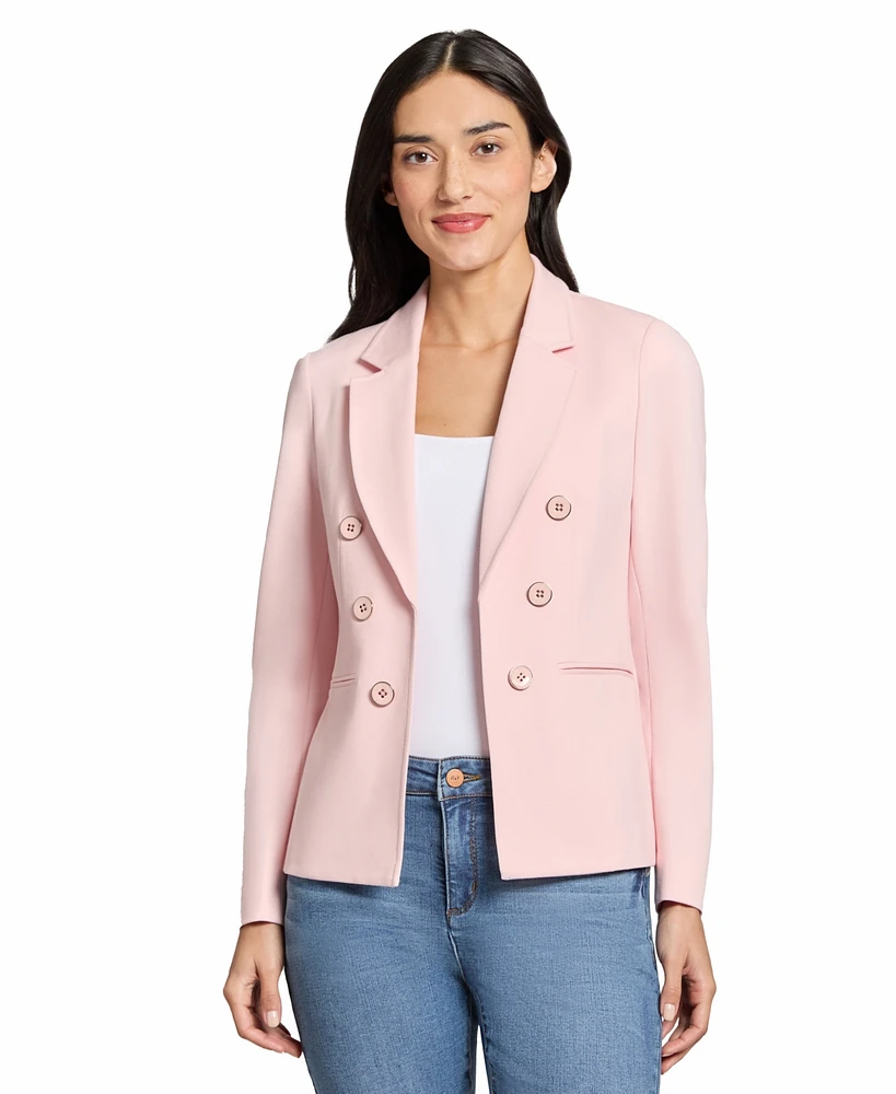 Jones New York Women's Faux Double Breasted Collared Jacket