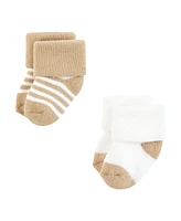 Hudson Baby Boys Cotton Rich Newborn and Terry Socks Asst Stars