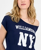 Self Esteem Juniors' Williamsburg Ny Graphic Off-The-Shoulder T-Shirt