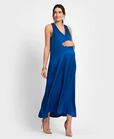 Seraphine Women's Maternity Reversible Halter A Line Dress