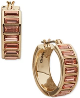 Dkny Colored Stone Baguette Small Huggie Hoop Earrings, 0.63"