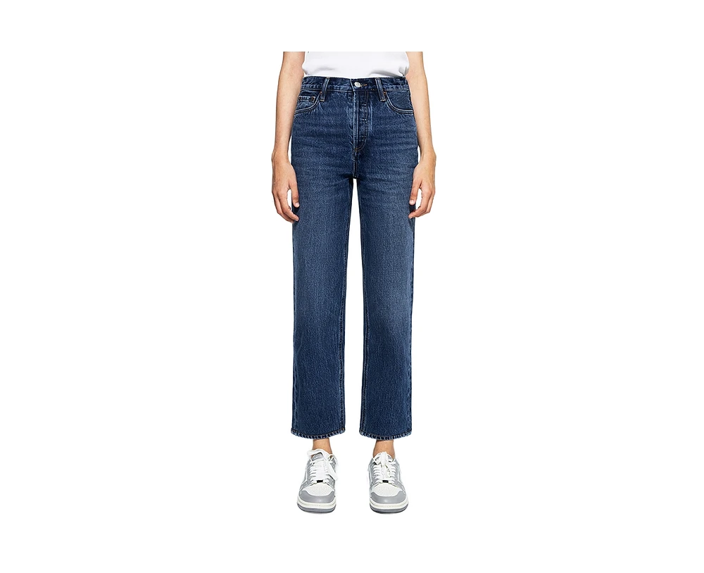 Manhattan High Rise Straight Ankle Jeans