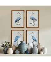 16.5"W x 1"D x 23.5"H Elegant Blue Heron Framed Wall Art Set of 4