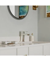 Waterfall Single Handle Single Hole Modern Bathroom Faucet Bathroom Drip-Free Vanity Rv Sink Faucet in Brushed Nickel