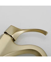 Single-Handle Single-Hole Farmhouse Bathroom Faucet Drip-Free Lavatory Rv Sink Brushed Gold