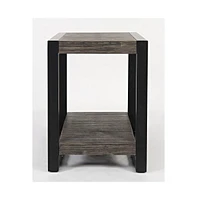 Pinnacle Modern Loft Iron and Wood Chairside Table