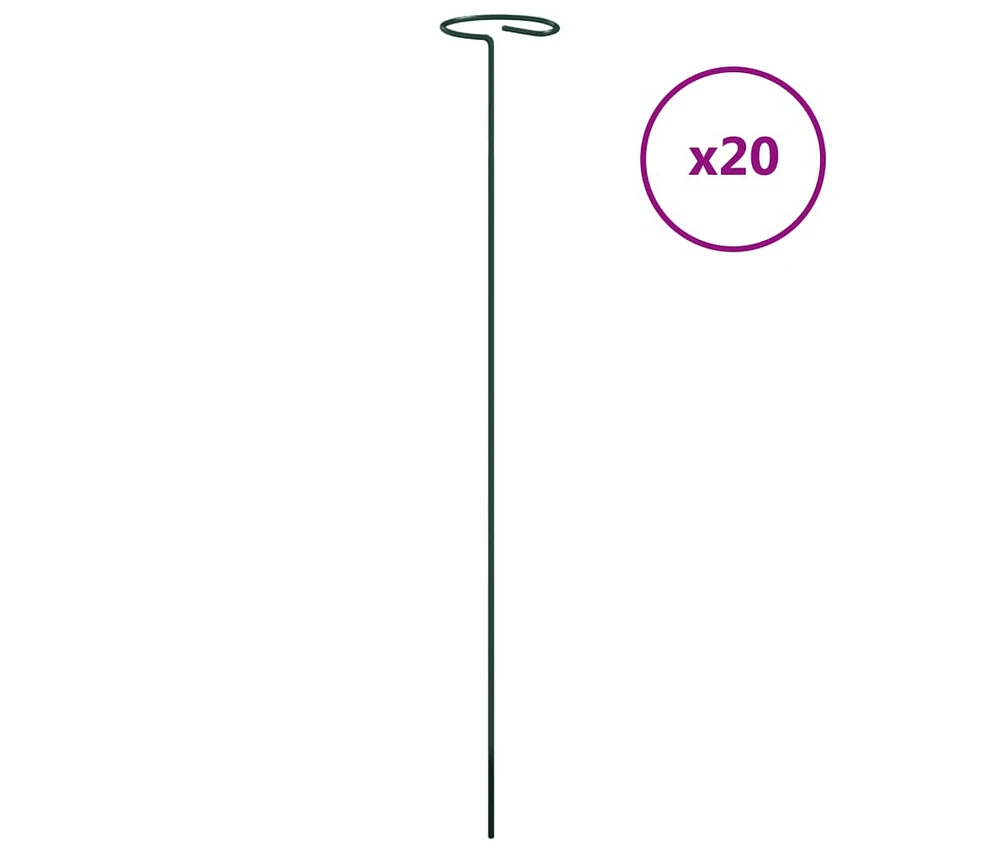 Garden Plant Stakes 20 pcs Dark Green 15.7" Steel