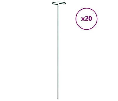 Garden Plant Stakes 20 pcs Dark Green 15.7" Steel