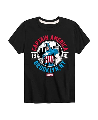 Hybrid Big Boys Captain America Brooklyn Ny Graphic T-Shirt