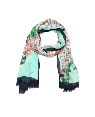 Kate Spade New York Women's Map Oblong Scarf
