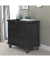 3-Drawer Storage Wood Cabinet, End Table with Pull out Tray