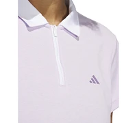 adidas Women's Summer Embroidered Logo Zip Polo T-Shirt