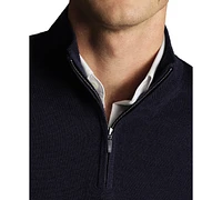 Charles Tyrwhitt Men's Long Sleeve Quarter-Zip Merino Wool Sweater