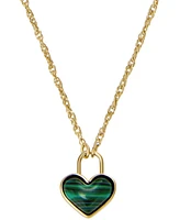 Fossil Modern Meadows Malachite Heart Pendant Necklace