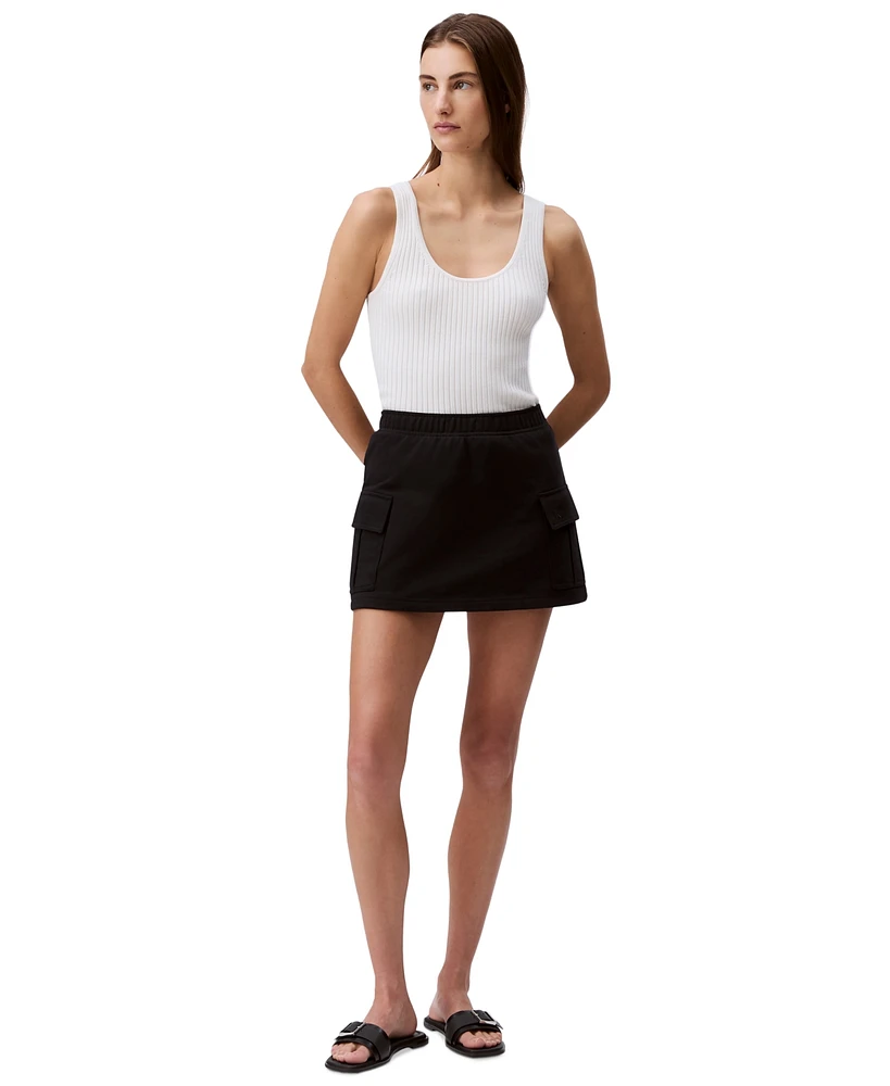 Calvin Klein Jeans Women's Logo French Terry Cargo Skirt