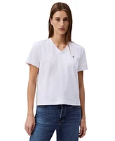 Calvin Klein Jeans Women's V-Neck Embroidered Logo T-Shirt