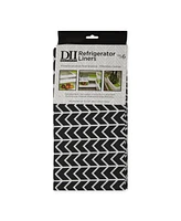 Design Imports Herringbone Print Fridge Liner 6 Pack Set, 24" x 12"