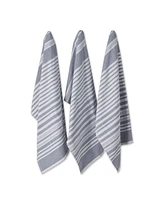 Design Imports French Terry Variegated Stripe Cotton Dishtowel 3 Pack Set, 18" x 28"