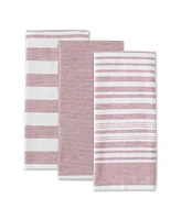 Design Imports Asst French Terry Cotton Dishtowel 3 Pack Set, 18" x 28"