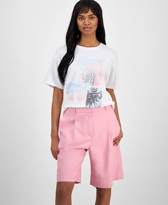 Boss Orange Women's Cotton Crewneck Graphic-Print T-Shirt