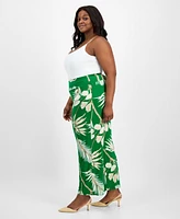 Anne Klein Plus Pull-On High-Rise Palazzo Pants