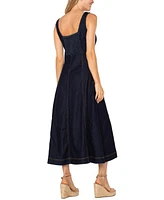 Liverpool Los Angeles Women's Fit Flare Denim Midi Dress