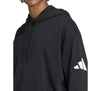 adidas Men's Essentials Three Bar Loose-Fit French Terry Hoodie