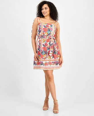 julia jordan Women's Floral-Print Tie-Strap Mini Dress