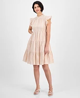 julia jordan Women's Cotton Embroidered Shift Dress