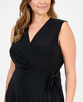 Anne Klein Plus Sleeveless Tie-Waist Jumpsuit