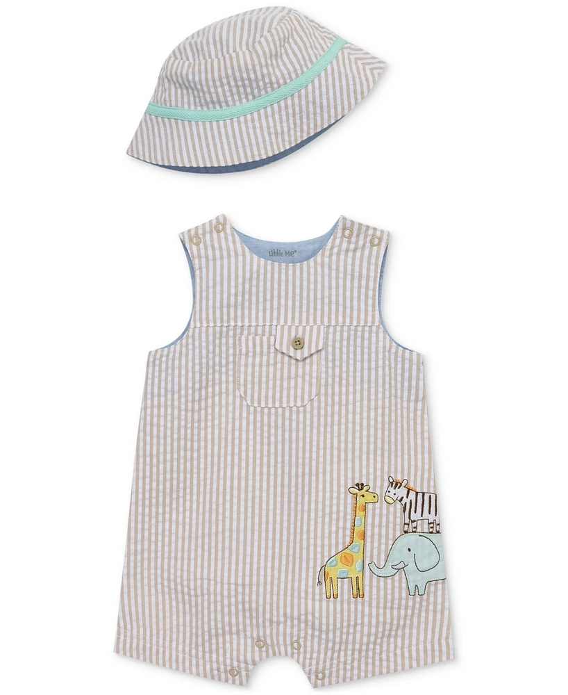 Little Me Baby Boy 2-Pc. Safari Sunsuit & Bucket Hat Set