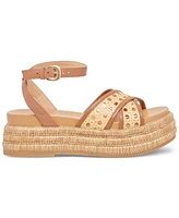 Dolce Vita Women's Wriley Crossband Raffia Woven Demi Wedge Sandals