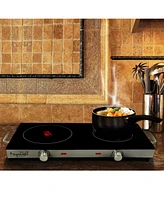 MegaChef 1700 Watt Ceramic Infrared Double Electric Cooktop