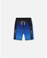 Deux par Boy Athletic Shorts Blue And Black - Toddler|Child