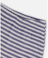 Deux par Baby Boys Cotton Short Sleeve Top And Set Striped Navy