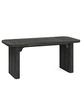 Tribesigns Farmhouse Dining Table for 4-6 People, 62-Inch Modern Kitchen with Double Robust Pedestal, Long Rectangular Wooden Dinner D