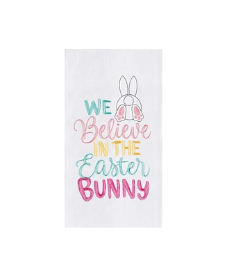 Believe In The Easter Bunny Rabbit Spring Flour Sack Kitchen Dishtowel