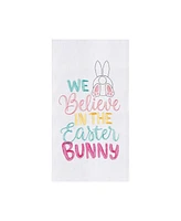 Believe In The Easter Bunny Rabbit Spring Flour Sack Kitchen Dishtowel