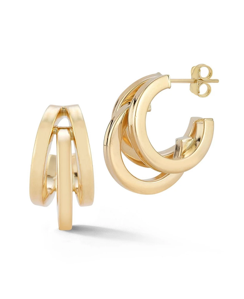 Rachel Zoe Fine Jewelry 14K Gold Bold Triple Ring Hoops